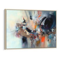 Obraz w ramie 100x70 - Kontrapunkty zatajonych uczuć - dynamiczna abstrakcja, bałagan na płótnie - rama drewno