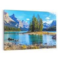 Obraz na płótnie 100x70 - spotkanie natury - góry, jezioro