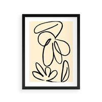 Plakat w ramie 50x70 - Złamane Granice - abstrakcyjna sztuka, przypominająca kwiat - rama czarna