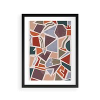 Plakat w ramie 50x70 - Intrygujące Rozbicie - gemoetryczne kształty, mozaika - rama czarna