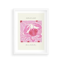 Plakat w ramie 40x50 - Rozświetlone Impresje - abstrakcyjny plakat, krab - rama biała