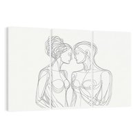 Obraz na płótnie 120x80 - Dialog z cieniami duszy - sztuka one line art, jedna kreska