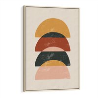 Obraz w ramie 50x70 - Energetyczne Wzory - nowoczesny plakat, abstrakcyjne kształty - rama drewno