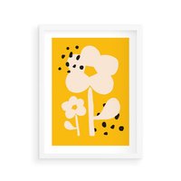 Plakat w ramie 40x50 - Bezgraniczne Impulsy - abstrakcyjny kwiat, plakat - rama biała