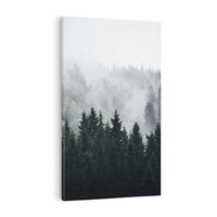 Obraz na płótnie 50x70 - Las w górach: mistyczna mgła - las, góry