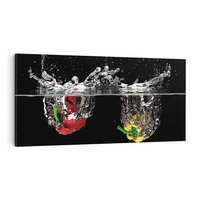 Obraz na płótnie 100x50 - Papryka Warzywna Eksplozja - papryka, woda