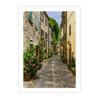 Plakat bez ramy 21x30 - Spacer po Złotej Alei - uliczka, perspektywa