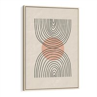 Obraz w ramie 80x120 - Nowy Rytuał - abstrakcyjna sztuka, boho kształty - rama drewno