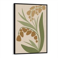 Obraz w ramie 50x70 - Minimalizm z Roślinami - nowoczesny plakat, roślinność - rama czarna