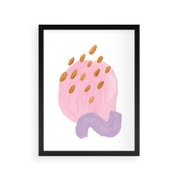 Plakat w ramie 40x50 - Migoczące Pastelowe Kształty - akwarela, minimalizm - rama czarna