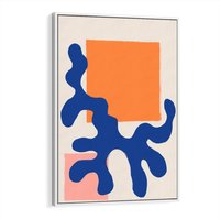 Obraz w ramie 70x100 - Bezczasowe Pastelowe Plamy - abstrakcja, nowoczesny plakat - rama biała