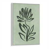 Obraz w ramie 70x100 - Zieleń Wyjątkowego Ukojenia - zielona abstrakcja, zgaszona zieleń - rama biała