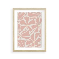 Plakat w ramie 30x40 - Akwarelowe Promienie - abstrakcyjne boho kwiaty, kompozycja - rama drewno