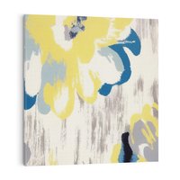 Obraz na płótnie 30x30 - Kwiatowe Impresje - malowane duże kwiaty, kolory żółty
