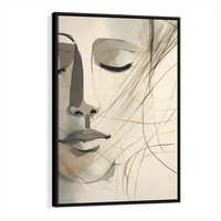 Obraz w ramie 50x70 - Tylko Zamknij Oczy - twarz kobiety, zamknięte oczy - rama czarna