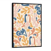 Obraz w ramie 50x70 - Symfonia Radosnych Barw - abstrakcyjne pastelowe formy, nowoczesna grafika w stylu boho - rama czarna