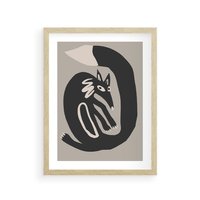 Plakat w ramie 30x40 - Migotliwe Echa Skandynawii - skandynawska sztuka, lis - rama drewno