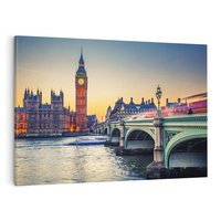 Obraz na płótnie 120x80 - Magiczny Londyn: Tamiza i Big Ben - Londyn, Tamiza