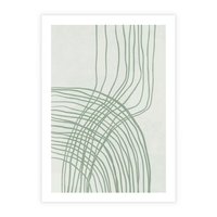 Plakat bez ramy 21x30 - Migotliwa Spokojna Zieleń - zielony plakat, abstrakcyjne splątane linie