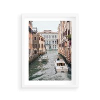 Plakat w ramie 30x40 - Wenecja na Twojej Ścianie - wenecja, kanały - rama biała