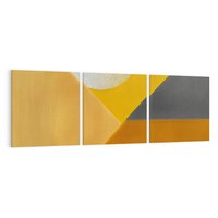 Obraz na płótnie 120x40 - Harmonia migoczących ognisk - intensywne ciepłe kolory, słoneczny żółty