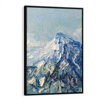 Obraz w ramie 70x100 - Majestat Błękitnych Szczytów - olejny obraz, górski pejzaż - rama czarna