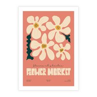 Plakat bez ramy 21x30 - Szkicowane Kolorowe Uczucia - kwiatowa kompozycja, minimalizm