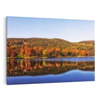 Obraz na płótnie 120x80 - Jezioro w lesie - jezioro, las