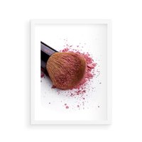 Plakat w ramie 30x40 - Makijaż w kolorze pędzla - makijaż, pędzel - rama biała