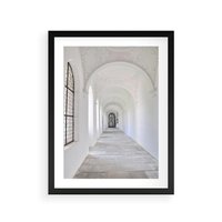 Plakat w ramie 50x70 - Architektoniczne Przejście - architektura, korytarz - rama czarna