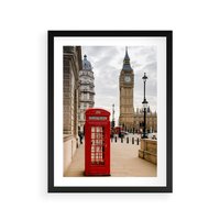 Plakat w ramie 30x40 - Symbol Big Benu - Londyn, budka - rama czarna