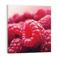 Obraz na płótnie 50x50 - Maliny Soczysta Eksplozja - maliny, owoce