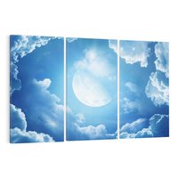 Obraz na płótnie 120x80 - Księżycowe Chmury - księżyc, chmury