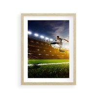 Plakat w ramie 40x50 - Gol! Magia piłki nożnej - gol, piłka - rama drewno