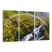 Obraz na płótnie 120x80 - Tęczowe góry - harmonia kolorów - tęcza, góry