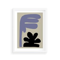 Plakat w ramie 40x50 - Abstrakcyjne Interakcje Form - minimalizm, boho plakat - rama biała