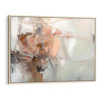 Obraz w ramie 70x50 - Taniec księżycowego pyłu - abstrakcja, tekstury farb - rama drewno