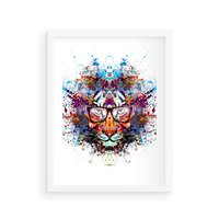 Plakat w ramie 40x50 - Tygrys w graficznej oprawie - tygrys, grafika - rama biała