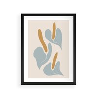 Plakat w ramie 40x50 - Kwiaty Pasteli - kwiaty, nowoczesne i minimalistyczne - rama czarna