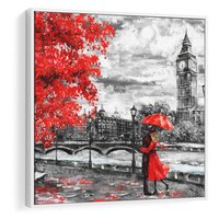 Obraz w ramie 50x50 - Big Ben w Londynie - londyn, big ben - rama biała