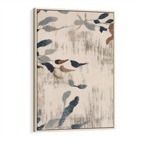 Obraz w ramie 50x70 - Refleksje liściowych barw - abstrakcyjne kształty, przypominają liście - rama drewno