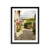 Plakat w ramie 50x70 - Włoskie Uliczki - włoska, uliczka - rama czarna