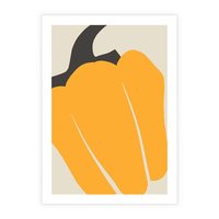 Plakat bez ramy 50x70 - Migocące Formy - abstrakcyjny minimalistyczny obraz, żółta papryczka