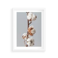 Plakat w ramie 50x70 - Bawełniana boho miękkość - bawełna, boho - rama biała