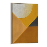 Obraz w ramie 80x120 - Harmonia migoczących ognisk - intensywne ciepłe kolory, słoneczny żółty - rama drewno