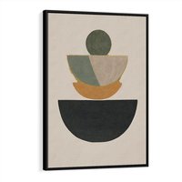 Obraz w ramie 70x100 - Podróżne Refleksyjne Odbicia - abstrakcyjny obraz, kolory ciepłe - rama czarna