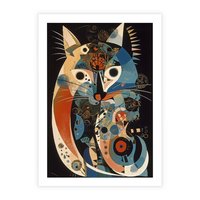 Plakat bez ramy 50x70 - Księga Surrealnych Wymiarów - abstrakcyjny obraz olejny, kot