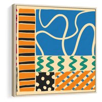 Obraz w ramie 50x50 - Etno Boho - etno ornamenty, boho klimat - rama drewno