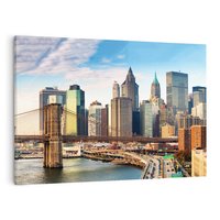 Obraz na płótnie 120x80 - Manhattan o zmroku - Nowy Jork, Manhattan