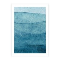 Plakat bez ramy 40x50 - Kolorowe fale akwareli - akwarela, fale